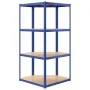 Eckregal 4 Ebenen Sperrholz und Stahl blau von vidaXL, Industrieregale - Ref: Foro24-152852, Preis: 60,88 €, Rabatt: %