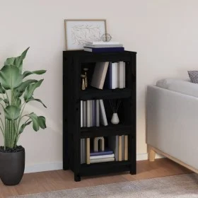 Solid black pine wood bookshelf 50x35x97 cm by vidaXL, Bookcases and shelves - Ref: Foro24-821708, Price: 75,02 €, Discount: %