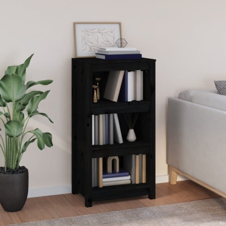 Massives Kiefernholz Bücherregal schwarz 50x35x97 cm von vidaXL, Bücherregale und Regale - Ref: Foro24-821708, Preis: 75,77 €...