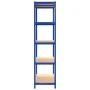 Shelving 5 levels 2 units steel and blue plywood by vidaXL, Industrial shelving - Ref: Foro24-152866, Price: 82,15 €, Discoun...
