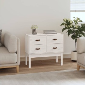 Mueble consola de madera maciza de pino blanco 90x40x78 cm