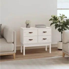 Solid white pine wood console table 90x40x78 cm by vidaXL, Sideboards - Ref: Foro24-821740, Price: 105,73 €, Discount: %