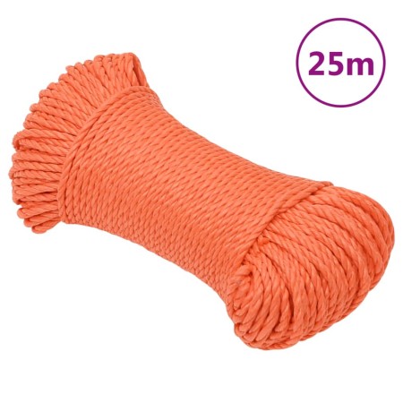 Orangefarbenes Polypropylen-Arbeitsseil 8 mm 25 m von vidaXL, Seile und Metallschnüre - Ref: Foro24-152928, Preis: 9,26 €, Ra...
