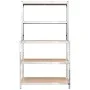 Mesa de trabajo con estantes 5 niveles madera y acero plata by vidaXL, Industrial shelving - Ref: Foro24-152875, Price: 77,11...