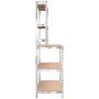 Arbeitstisch mit 5 Ebenen aus Holz und silbernem Stahlregal von vidaXL, Industrieregale - Ref: Foro24-152875, Preis: 79,29 €,...