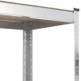 Mesa de trabajo con estantes 5 niveles madera y acero plata by vidaXL, Industrial shelving - Ref: Foro24-152875, Price: 77,11...