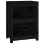 Massives Kiefernholz Bücherregal schwarz 50x35x68 cm von vidaXL, Bücherregale und Regale - Ref: Foro24-821703, Preis: 68,59 €...