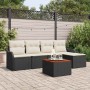 Conjunto de sofá de jardín 6 pcs Negro Poliratán