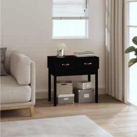 Konsolentisch aus massivem schwarzem Kiefernholz, 76,5 x 40 x 75 cm von vidaXL, Seitentische - Ref: Foro24-821753, Preis: 76,...