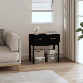 Solid black pine wood console table 76.5x40x75 cm by vidaXL, Side tables - Ref: Foro24-821753, Price: 76,12 €, Discount: %