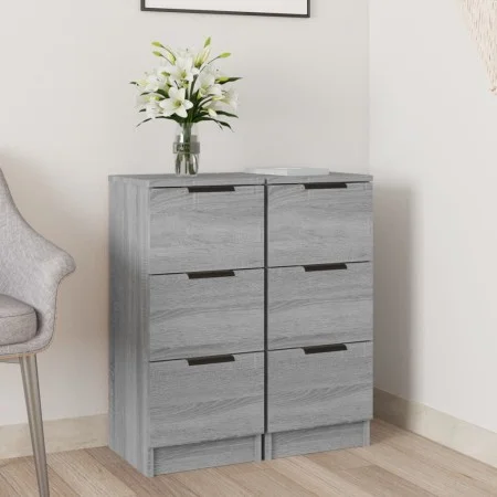 Sideboards 2 pcs Sonoma gray plywood 30x30x70 cm by vidaXL, Sideboards - Ref: Foro24-817015, Price: 86,58 €, Discount: %