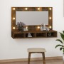 Räuchereiche Schrank mit Spiegel und LED 90x31,5x62 cm von vidaXL, Badezimmerwaschtische - Ref: Foro24-820457, Preis: 61,15 €...