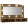 Mueble con espejo y LED color roble ahumado 90x31,5x62 cm de vidaXL, Tocadores de baño - Ref: Foro24-820457, Precio: 60,44 €,...