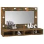 Räuchereiche Schrank mit Spiegel und LED 90x31,5x62 cm von vidaXL, Badezimmerwaschtische - Ref: Foro24-820457, Preis: 60,44 €...