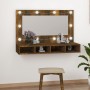 Räuchereiche Schrank mit Spiegel und LED 90x31,5x62 cm von vidaXL, Badezimmerwaschtische - Ref: Foro24-820457, Preis: 61,15 €...