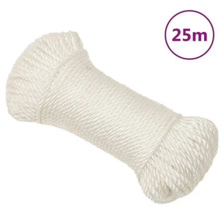 Weißes Polypropylen-Arbeitsseil 8 mm 25 m von vidaXL, Seile und Metallschnüre - Ref: Foro24-153045, Preis: 11,25 €, Rabatt: %