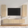 TV-Möbelset 4-teilig Sonoma-Eichensperrholz von vidaXL, TV-Möbel - Ref: Foro24-3114200, Preis: 158,05 €, Rabatt: %