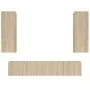 TV furniture set 4 pieces Sonoma oak plywood by vidaXL, TV Furniture - Ref: Foro24-3114200, Price: 157,09 €, Discount: %
