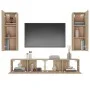 TV-Möbelset 4-teilig Sonoma-Eichensperrholz von vidaXL, TV-Möbel - Ref: Foro24-3114200, Preis: 154,31 €, Rabatt: %