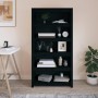 Estantería madera maciza de pino negra 80x35x154 cm de vidaXL, Librerías y estanterías - Ref: Foro24-821693, Precio: 148,23 €
