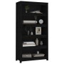 Estantería madera maciza de pino negra 80x35x154 cm de vidaXL, Librerías y estanterías - Ref: Foro24-821693, Precio: 148,23 €