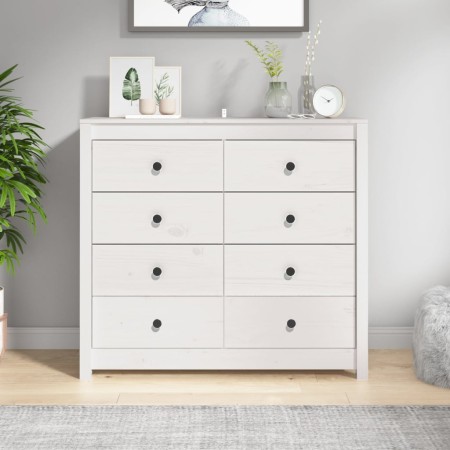 Beistellschrank aus massivem weißem Kiefernholz, 100 x 40 x 90 cm von vidaXL, Sideboards - Ref: Foro24-821770, Preis: 232,21 ...