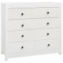 Beistellschrank aus massivem weißem Kiefernholz, 100 x 40 x 90 cm von vidaXL, Sideboards - Ref: Foro24-821770, Preis: 228,40 ...