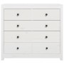 Beistellschrank aus massivem weißem Kiefernholz, 100 x 40 x 90 cm von vidaXL, Sideboards - Ref: Foro24-821770, Preis: 232,21 ...