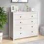 Beistellschrank aus massivem weißem Kiefernholz, 100 x 40 x 90 cm von vidaXL, Sideboards - Ref: Foro24-821770, Preis: 228,40 ...