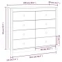 Beistellschrank aus massivem weißem Kiefernholz, 100 x 40 x 90 cm von vidaXL, Sideboards - Ref: Foro24-821770, Preis: 228,40 ...