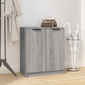 Mueble zapatero de madera contrachapada gris Sonoma 59x35x70 cm