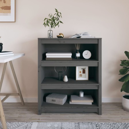 Regal aus massivem grauem Kiefernholz, 80 x 35 x 97 cm von vidaXL, Bücherregale und Regale - Ref: Foro24-821681, Preis: 113,4...