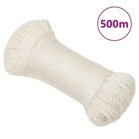 White polypropylene work rope 6 mm 500 m by vidaXL, Ropes and metal cords - Ref: Foro24-153044, Price: 55,77 €, Discount: %