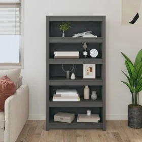 Solid gray pine wood shelf 80x35x154 cm by vidaXL, Bookcases and shelves - Ref: Foro24-821691, Price: 146,69 €, Discount: %