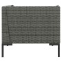 Muebles jardín 3 pzas ratán sintético semicircular gris oscuro
