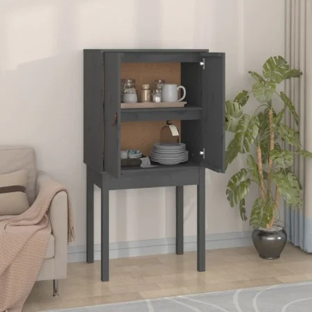 Hohes Sideboard aus massivem grauem Kiefernholz, 60 x 40 x 120 cm von vidaXL, Sideboards - Ref: Foro24-821746, Preis: 97,73 €...