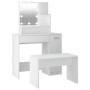 Juego de tocador con LED madera contrachapada blanco de vidaXL, Tocadores para dormitorios - Ref: Foro24-3114115, Precio: 142...