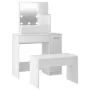 White plywood LED vanity set by vidaXL, Bedroom Dressers - Ref: Foro24-3114115, Price: 137,49 €, Discount: %