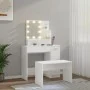 Weißes LED-Waschtischset aus Sperrholz von vidaXL, Schlafzimmerkommoden - Ref: Foro24-3114115, Preis: 137,49 €, Rabatt: %