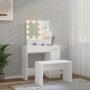 Weißes LED-Waschtischset aus Sperrholz von vidaXL, Schlafzimmerkommoden - Ref: Foro24-3114115, Preis: 137,27 €, Rabatt: %