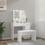 Weißes LED-Waschtischset aus Sperrholz von vidaXL, Schlafzimmerkommoden - Ref: Foro24-3114115, Preis: 137,49 €, Rabatt: %