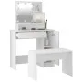 White plywood LED vanity set by vidaXL, Bedroom Dressers - Ref: Foro24-3114115, Price: 137,49 €, Discount: %