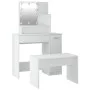 White plywood LED vanity set by vidaXL, Bedroom Dressers - Ref: Foro24-3114115, Price: 137,49 €, Discount: %