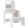 Juego de tocador con LED madera contrachapada blanco de vidaXL, Tocadores para dormitorios - Ref: Foro24-3114115, Precio: 142...