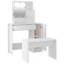 Juego de tocador con LED madera contrachapada blanco de vidaXL, Tocadores para dormitorios - Ref: Foro24-3114115, Precio: 135...