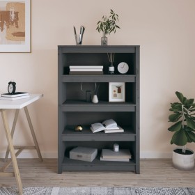 Solid pine wood bookshelf in gray, 80x35x126 cm by vidaXL, Bookcases and shelves - Ref: Foro24-821686, Price: 140,94 €, Disco...