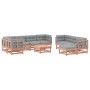 Juego de muebles jardín 10 pzas y cojines madera abeto Douglas