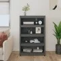 Solid pine wood bookshelf in gray, 80x35x126 cm by vidaXL, Bookcases and shelves - Ref: Foro24-821686, Price: 139,13 €, Disco...