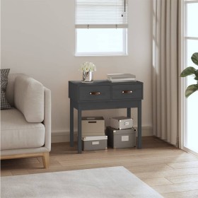 Gray solid pine wood console table 76.5x40x75 cm by vidaXL, Side tables - Ref: Foro24-821751, Price: 81,61 €, Discount: %