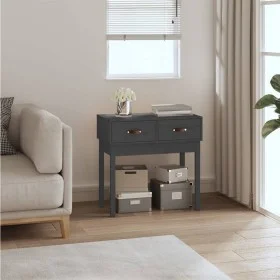 Gray solid pine wood console table 76.5x40x75 cm by vidaXL, Side tables - Ref: Foro24-821751, Price: 80,73 €, Discount: %